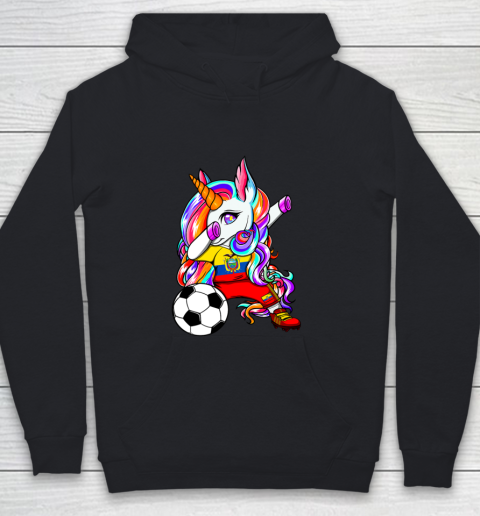 Dabbing Unicorn Ecuador Soccer Fans Jersey Flag Football Youth Hoodie