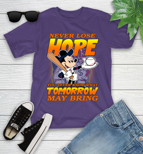 Minnesota Twins MLB Baseball Mickey Disney Never Lose Hope Youth T-Shirt 3