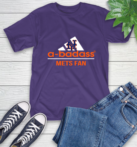 MLB A Badass New York Mets Fan Adidas Baseball Sports T-Shirt 5