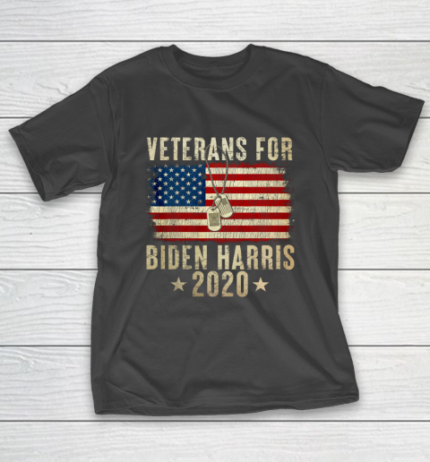 Veterans for Biden Harris 2020 USA Flag Vintage T-Shirt