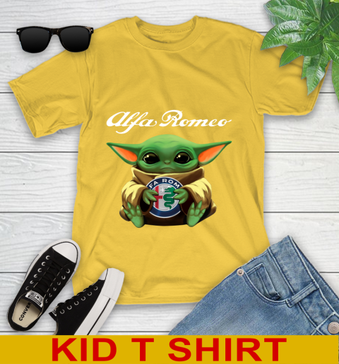 Star Wars Baby Yoda Hugs Alfa Romeo Car Shirt 105