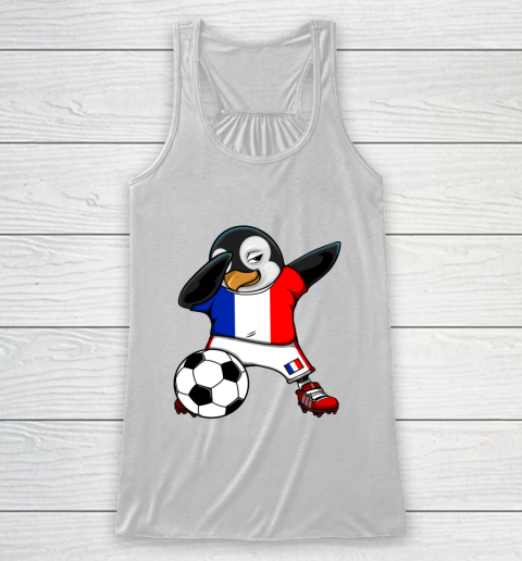 Dabbing Penguin France Soccer Fans Jersey Football Lovers Racerback Tank