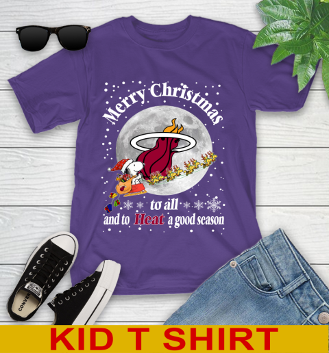 Miami Heat Merry Christmas To All And To Heat A Good Season NBA Basketball Sports Youth T-Shirt 3
