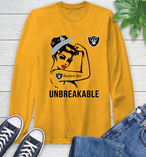 NFL Oakland Raiders Girl Unbreakable Football Sports Long Sleeve T-Shirt 2