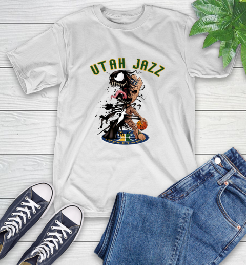 NBA Utah Jazz Basketball Venom Groot Guardians Of The Galaxy T-Shirt