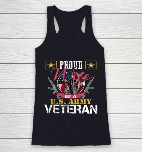Veteran Shirt Vintage Proud Wife Of A U S Army Veteran Racerback Tank 7