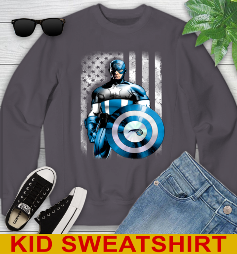 Orlando Magic NBA Basketball Captain America Marvel Avengers American Flag Shirt Youth Sweatshirt 5