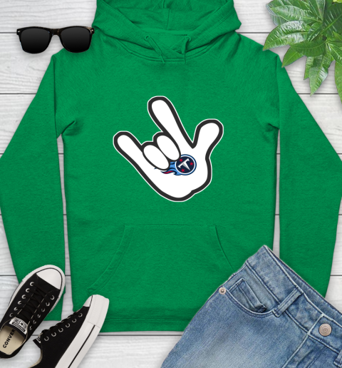 Tennessee Titans NFL Football Mickey Rock Hand Disney Youth Hoodie 7