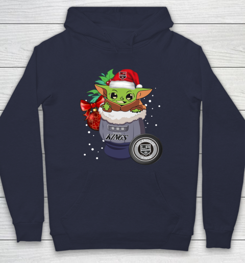 Los Angeles Kings Christmas Baby Yoda Star Wars Funny Happy NHL Hoodie 4