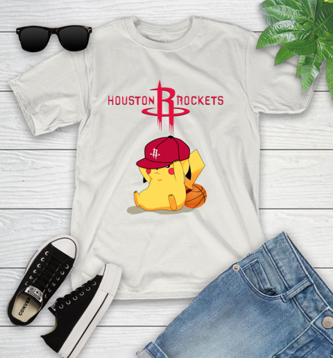 NBA Pikachu Basketball Sports Houston Rockets Youth T-Shirt 12