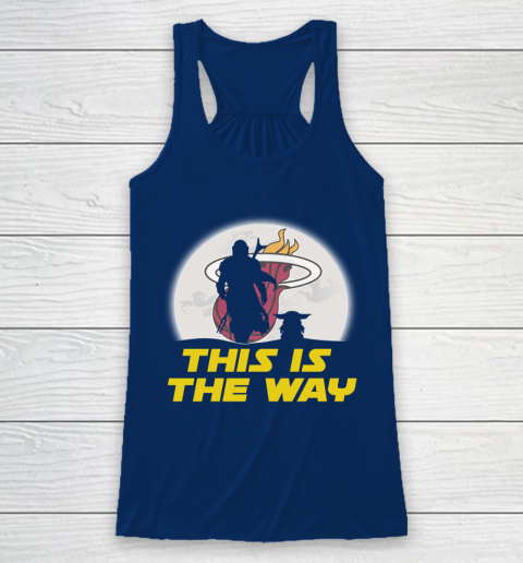 Miami Heat NBA Basketball Star Wars Yoda And Mandalorian This Is The Way Racerback Tank 6