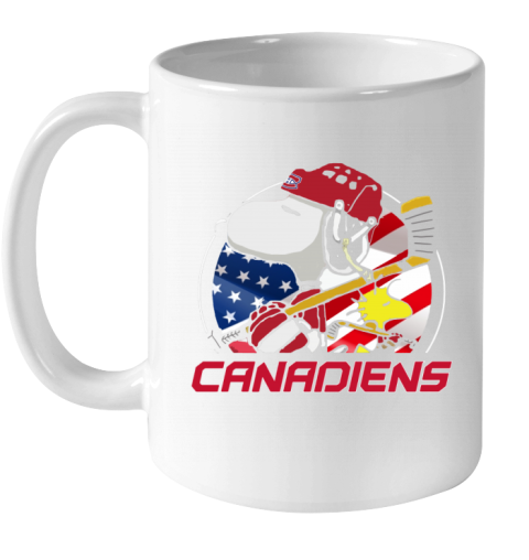 ujt1 montreal canadienssnoopy and woodstock nhl ceramic mug 110 56 front white