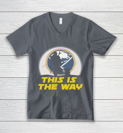 Buffalo Sabres NHL Ice Hockey Star Wars Yoda And Mandalorian This Is The Way V-Neck T-Shirt 4