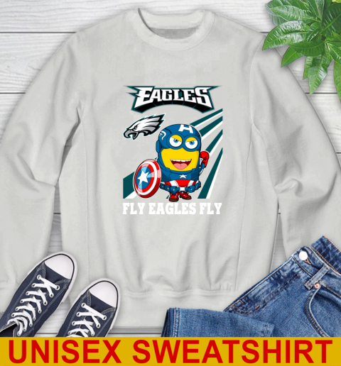 NFL Football Philadelphia Eagles Captain America Marvel Avengers Minion Shirt Sweatshirt 5