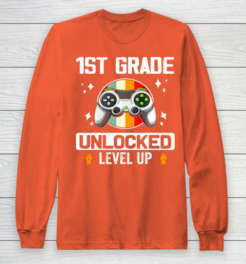 Next Level t shirts 1st Grade Unlocked Level Up Back To School First Grade Gamer Long Sleeve T-Shirt 3
