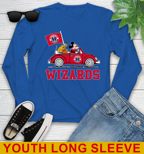 NBA Basketball Washington Wizards Pluto Mickey Driving Disney Shirt Youth Long Sleeve 10