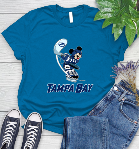 NHL Hockey Tampa Bay Lightning Cheerful Mickey Mouse Shirt Women's T-Shirt 9 NHL Hockey Tampa Bay Lightning Cheerful Mickey Mouse Shirt Women's T-Shirt - Image 9