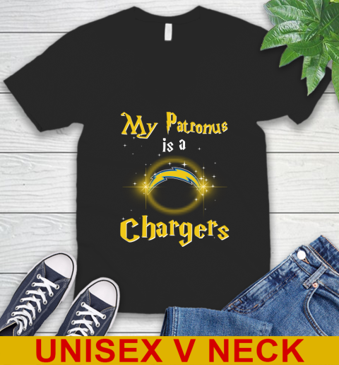 NFL Football Harry Potter My Patronus Is A Los Angeles Chargers V-Neck T-Shirt