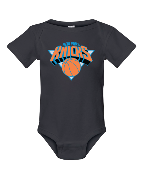 Custom NBA New York Knicks Logo Short Sleeve Baby Infant Bodysuit