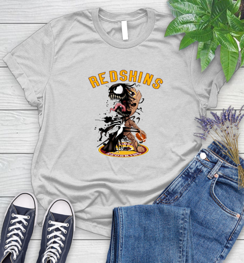 NFL Washington Redskins Football Venom Groot Guardians Of The Galaxy Women's T-Shirt