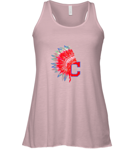 oulk new cleveland hometown indian tribe vintage for baseball fans awesome flowy tank 32 front soft pink