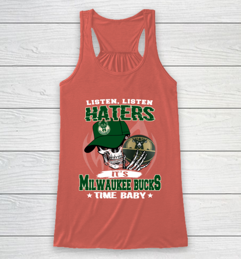 Listen Haters It is BUCKS Time Baby NBA Racerback Tank 3