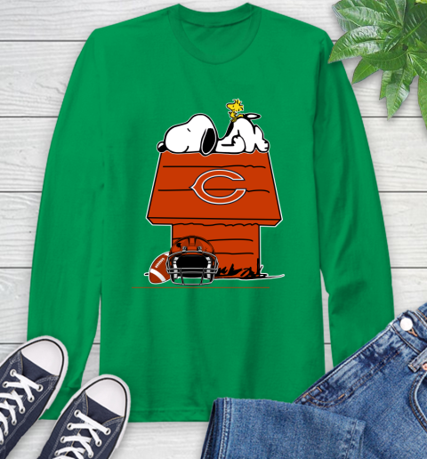 Chicago Bears NFL Football Snoopy Woodstock The Peanuts Movie Long Sleeve T-Shirt 7