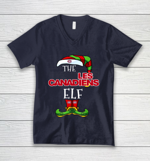 Montreal Canadiens Christmas ELF Funny NHL V-Neck T-Shirt 2