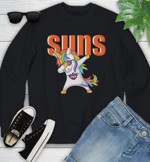 Phoenix Suns NBA Basketball Funny Unicorn Dabbing Sports Youth Sweatshirt 2