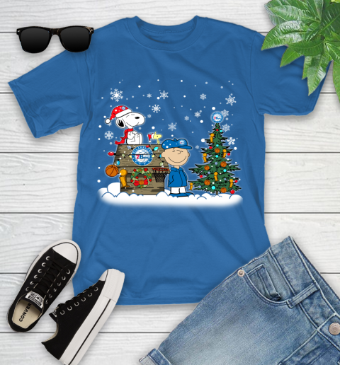 Philadelphia 76ers NBA Basketball Christmas The Peanuts Movie Snoopy Championship Youth T-Shirt 12