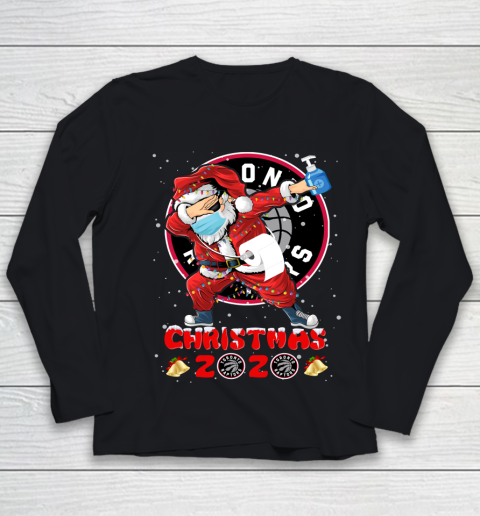 Toronto Raptors Funny Santa Claus Dabbing Christmas 2020 NBA Youth Long Sleeve