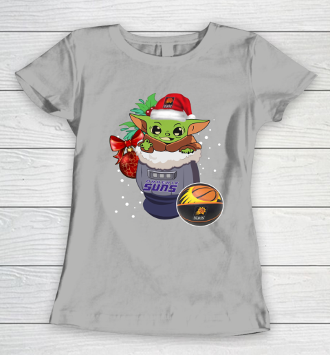 Phoenix Suns Christmas Baby Yoda Star Wars Funny Happy NBA Women's T-Shirt 11