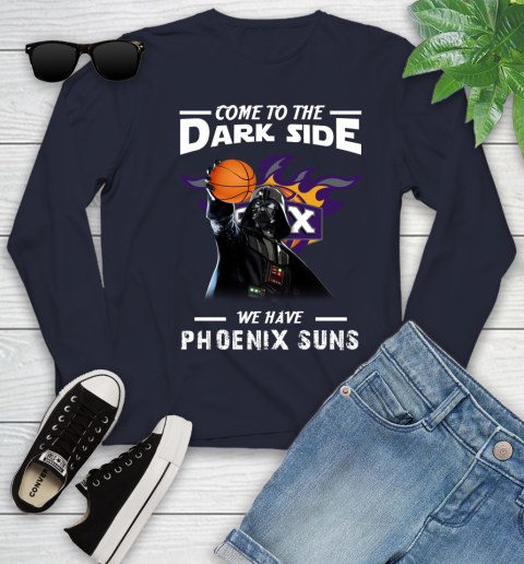 NBA Come To The Dark Side We Have Phoenix Suns Star Wars Darth Vader Basketball Youth Long Sleeve 2