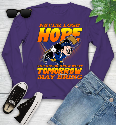 St.Louis Blues NHL Hockey ootball Mickey Disney Never Lose Hope Youth Long Sleeve 4