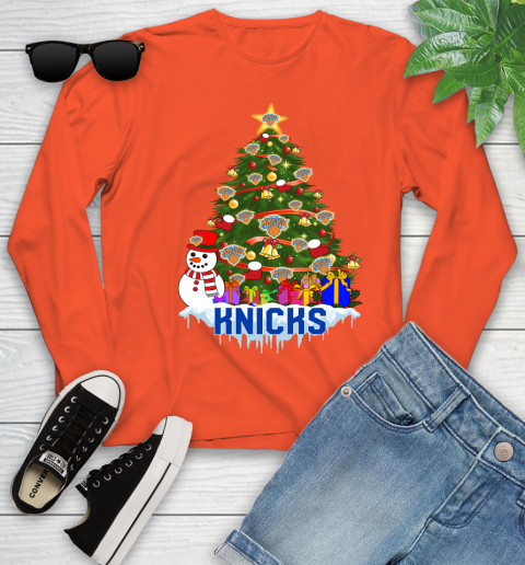 New York Knicks Merry Christmas NBA Basketball Sports Youth Long Sleeve 5 New York Knicks Merry Christmas NBA Basketball Sports Youth Long Sleeve - Image 5