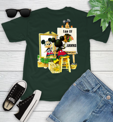 NHL Hockey Chicago Blackhawks Mickey Drawing Shirt 97