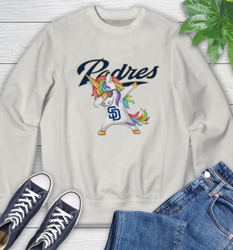 San Diego Padres MLB Baseball Funny Unicorn Dabbing Sports Sweatshirt 12