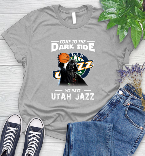 NBA Come To The Dark Side We Have Utah Jazz Star Wars Darth Vader Basketball Women's T-Shirt 5