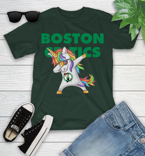 Boston Celtics NBA Basketball Funny Unicorn Dabbing Sports Youth T-Shirt 5
