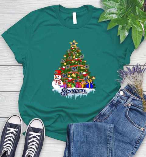 Milwaukee Brewers Merry Christmas MLB Baseball Sports Women's T-Shirt 12