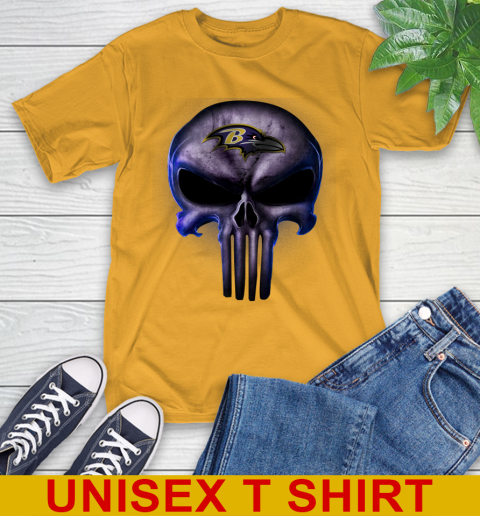Baltimore Ravens NFL Football Punisher Skull Sports T-Shirt 2