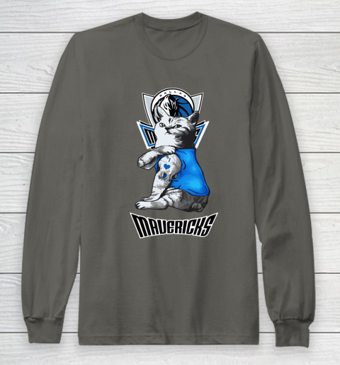 NBA Basketball My Cat Loves Dallas Mavericks Long Sleeve T-Shirt 6 NBA Basketball My Cat Loves Dallas Mavericks Long Sleeve T-Shirt - Image 6