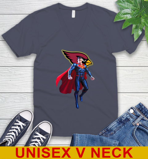 NFL Superman DC Sports Football Arizona Cardinals V-Neck T-Shirt 8
