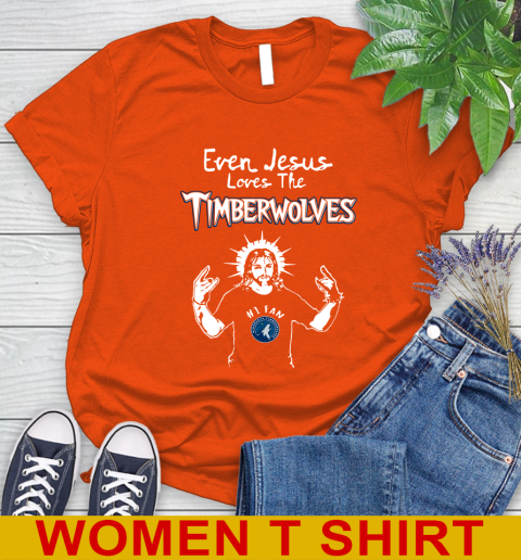 Minnesota Timberwolves NBA Basketball Even Jesus Loves The Timberwolves Shirt Women's T-Shirt 3