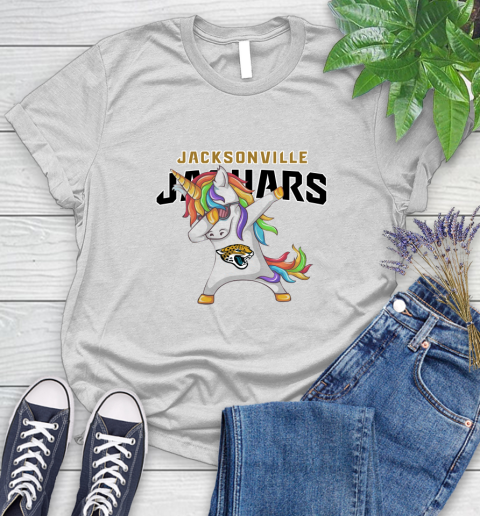 Jacksonville Jaguars NFL Football Funny Unicorn Dabbing Sports Women's T-Shirt