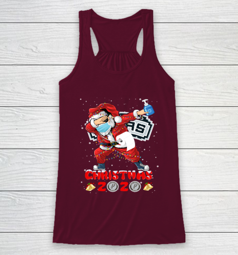 San Antonio Spurs Funny Santa Claus Dabbing Christmas 2020 NBA Racerback Tank 2