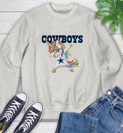 Dallas Cowboys NFL Football Funny Unicorn Dabbing Sports Sweatshirt 12
