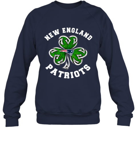 NFL New England Patriots Three Leaf Clover St Patrick's Day Football Sports pHBRP5DC4k4 sweatshirt 35 95 151514 front navy