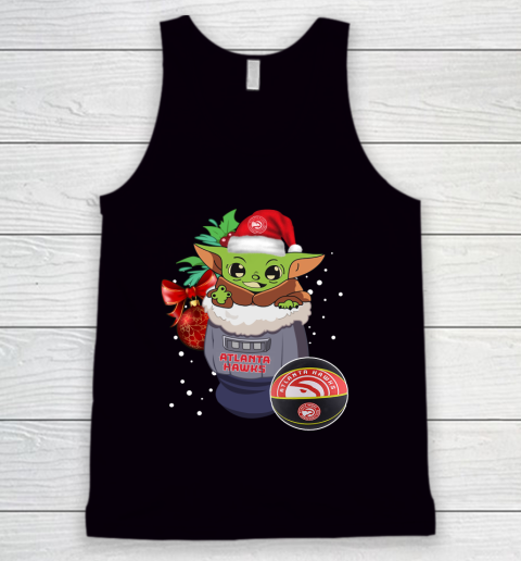 Atlanta Hawks Christmas Baby Yoda Star Wars Funny Happy NBA Tank Top