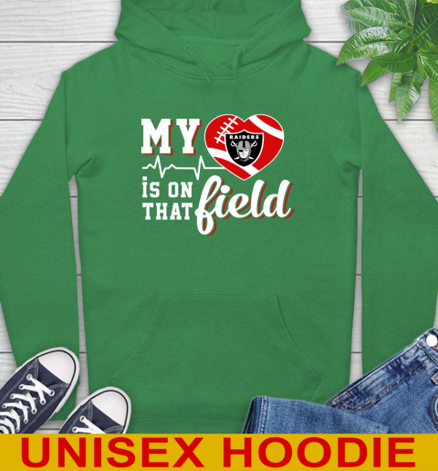 NFL My Heart Is On That Field Football Sports Oakland Raiders Hoodie 9 NFL My Heart Is On That Field Football Sports Oakland Raiders Hoodie - Image 9
